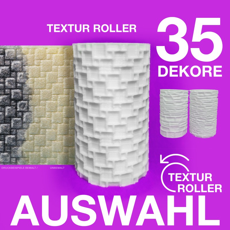 Textur Roller - über 35 Dekore zur Auswahl - für H0 und tabletop